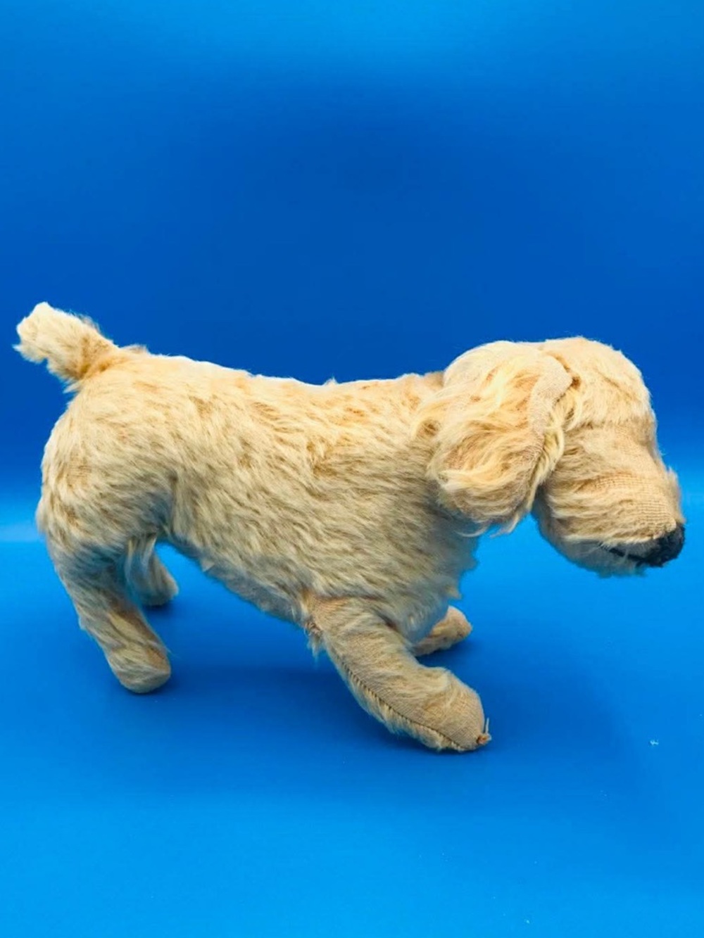 Rare 1930s/40s J.K. Farnell Alpha Toys Mohair Dog -English Terrier -TLC Antique